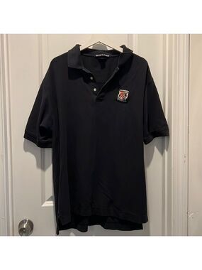 Devon & Jones Black Men’s Polo Shirt with Tiger Manadalay Embroidery XL